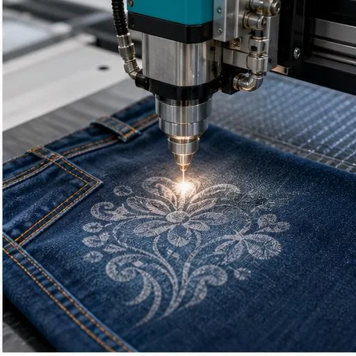 Denim engraving and fading